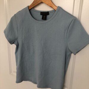 House of Harlow Ribbed Shirt Tshirt Blouse Light Blue